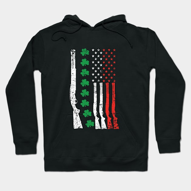 Irish american flag with shotguns Hoodie by MikesTeez